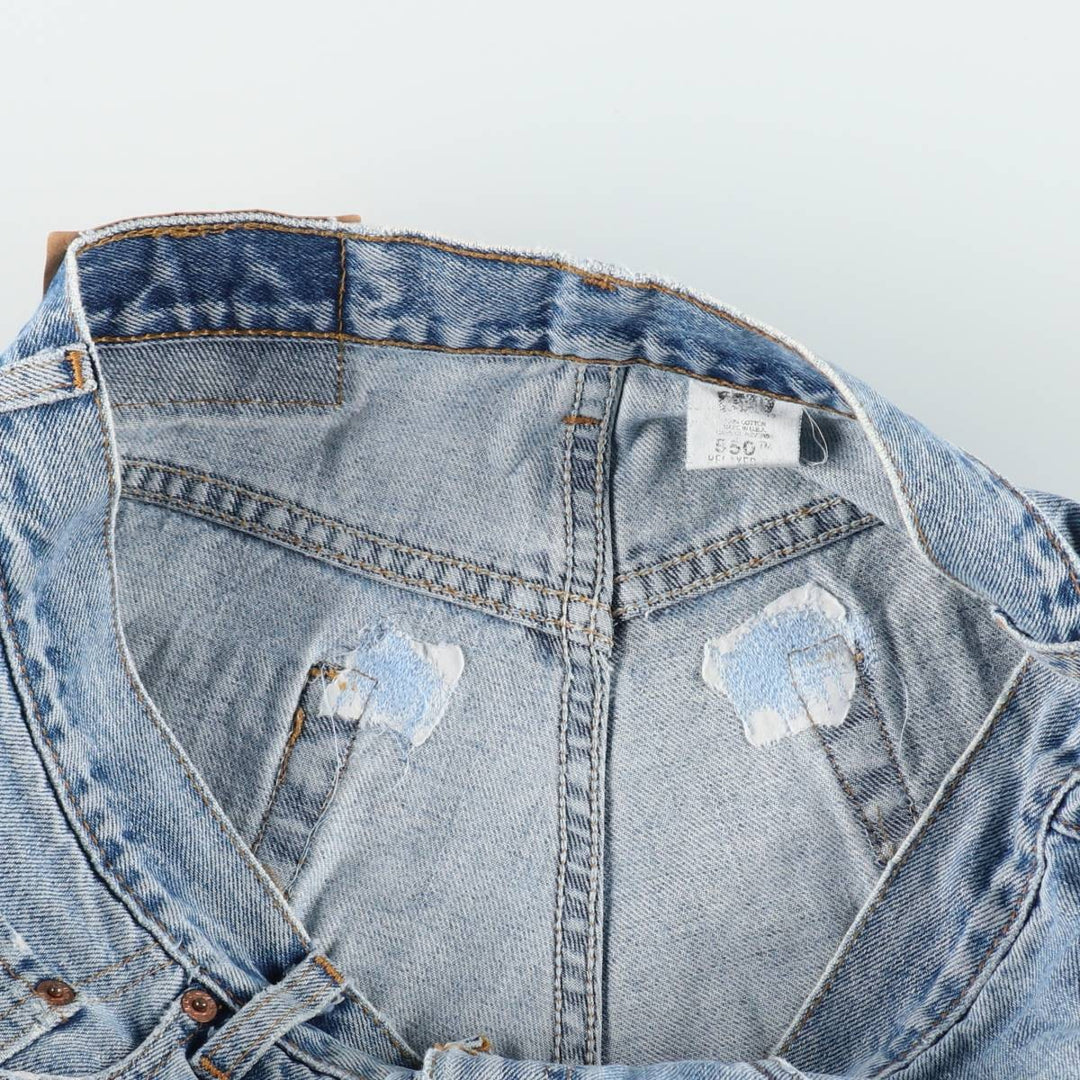 2000'S Levi's 550 Relaxed Fit Denim Shorts, Made in USA, Men's Size W32 (approx.) cotton blue type Vintage Second Hand