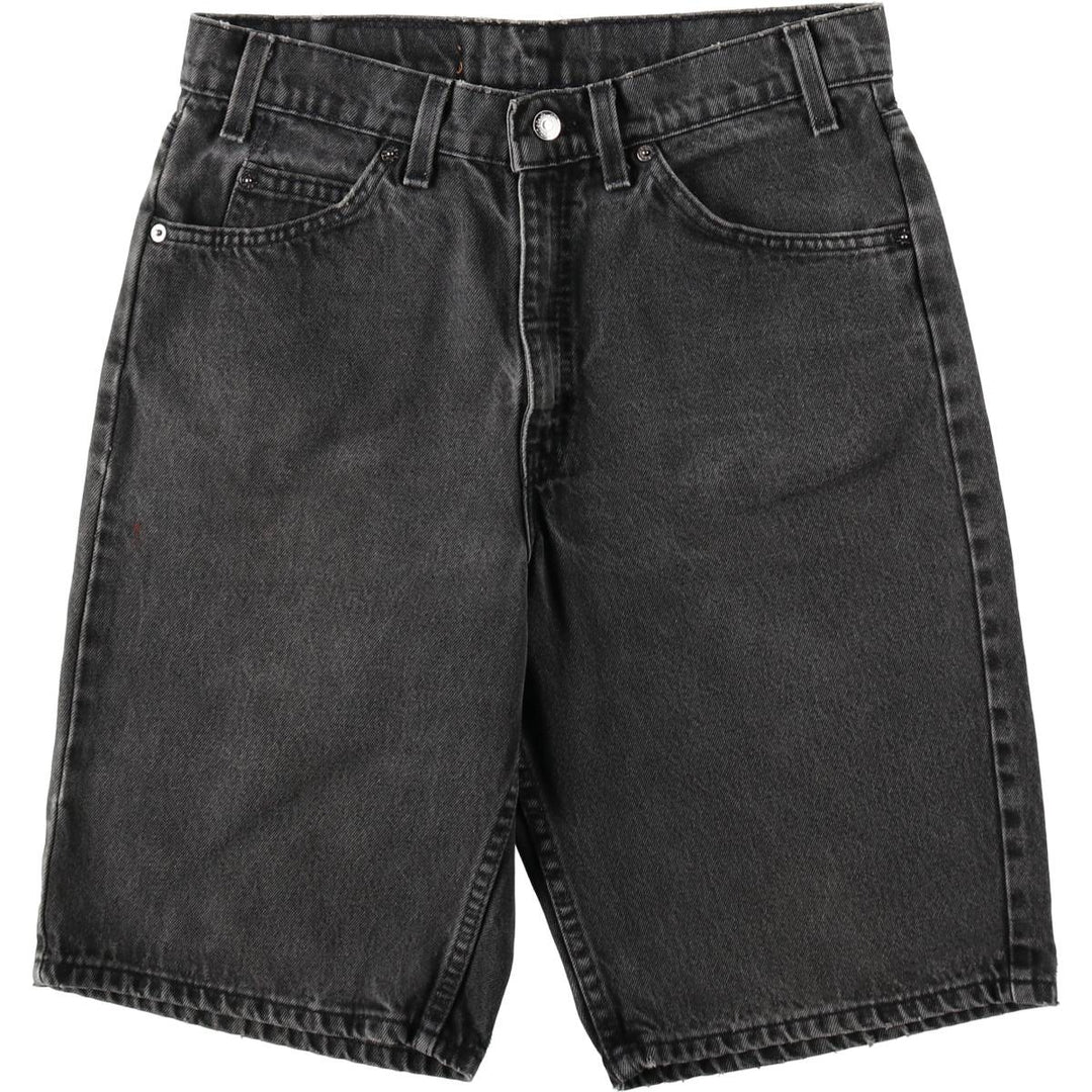 90'S Levi's 550 Relaxed Fit Jaws Orange Tab Black Denim Shorts, Made in USA, Men's W32 (approx.) cotton black type Vintage Second Hand