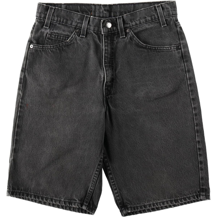 90'S Levi's 550 Relaxed Fit Jaws Orange Tab Black Denim Shorts, Made in USA, Men's W32 (approx.) cotton black type Vintage Second Hand