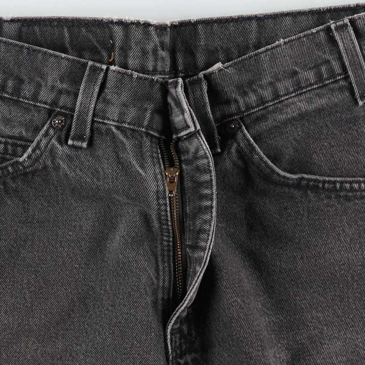 90'S Levi's 550 Relaxed Fit Jaws Orange Tab Black Denim Shorts, Made in USA, Men's W32 (approx.) cotton black type Vintage Second Hand