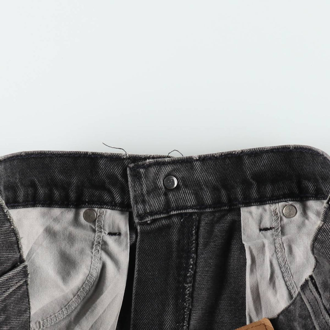 90'S Levi's 550 Relaxed Fit Jaws Orange Tab Black Denim Shorts, Made in USA, Men's W32 (approx.) cotton black type Vintage Second Hand