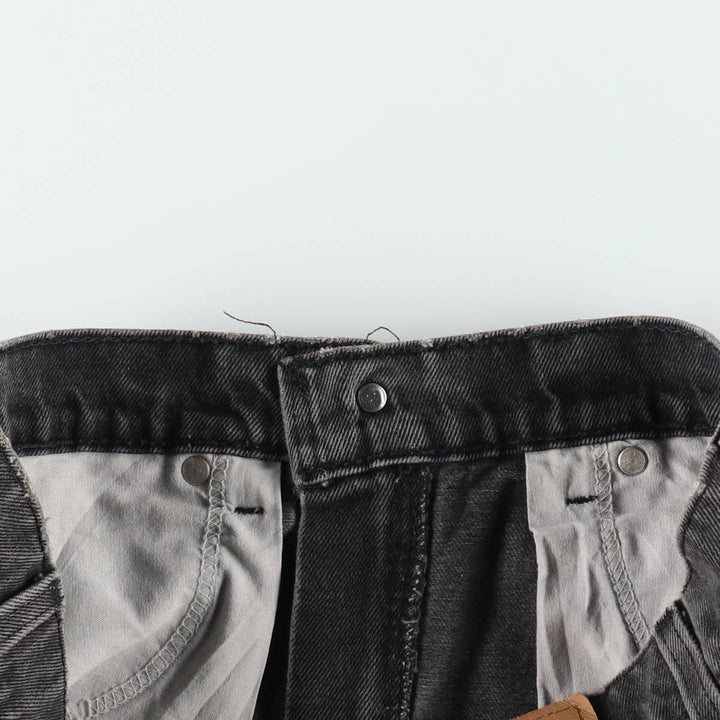 90'S Levi's 550 Relaxed Fit Jaws Orange Tab Black Denim Shorts, Made in USA, Men's W32 (approx.) cotton black type Vintage Second Hand