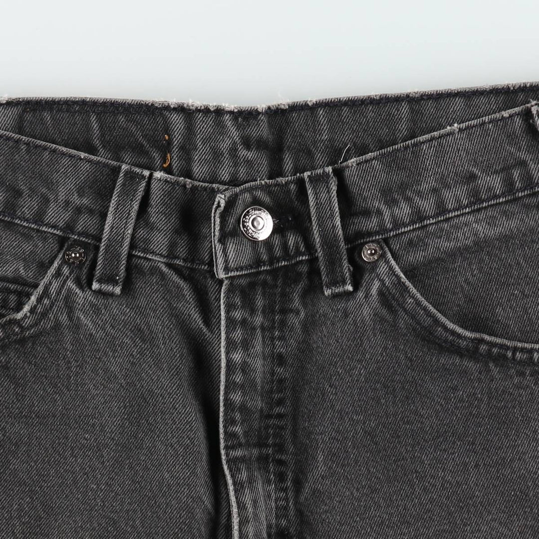90'S Levi's 550 Relaxed Fit Jaws Orange Tab Black Denim Shorts, Made in USA, Men's W32 (approx.) cotton black type Vintage Second Hand