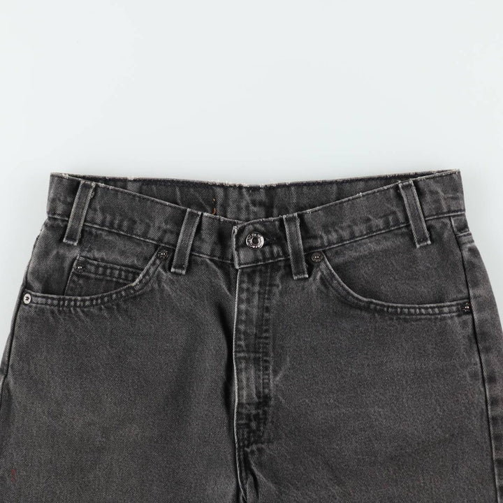90'S Levi's 550 Relaxed Fit Jaws Orange Tab Black Denim Shorts, Made in USA, Men's W32 (approx.) cotton black type Vintage Second Hand