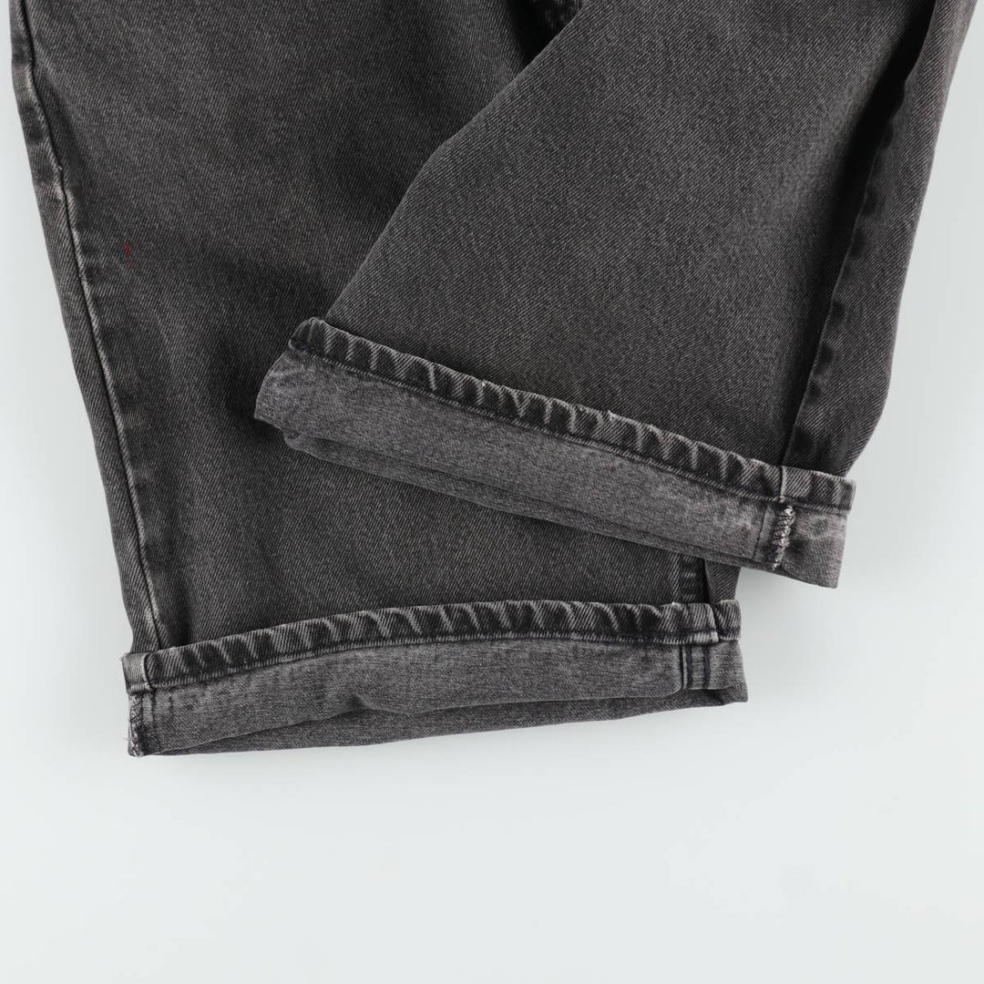 90'S Levi's 550 Relaxed Fit Jaws Orange Tab Black Denim Shorts, Made in USA, Men's W32 (approx.) cotton black type Vintage Second Hand