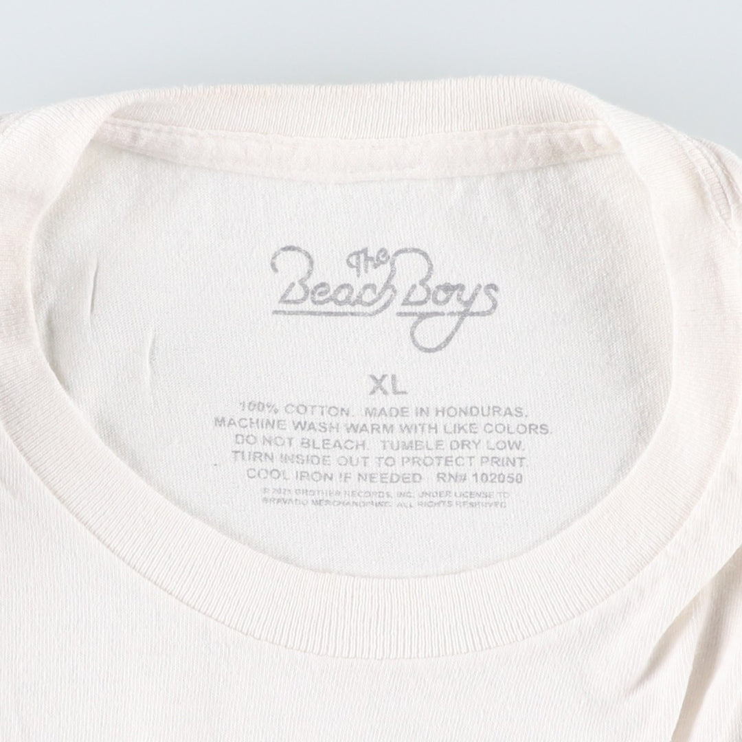 THE BEACH BOYS Band T-shirt, Men's Size XL (approx.) cotton pale white type Vintage Second Hand