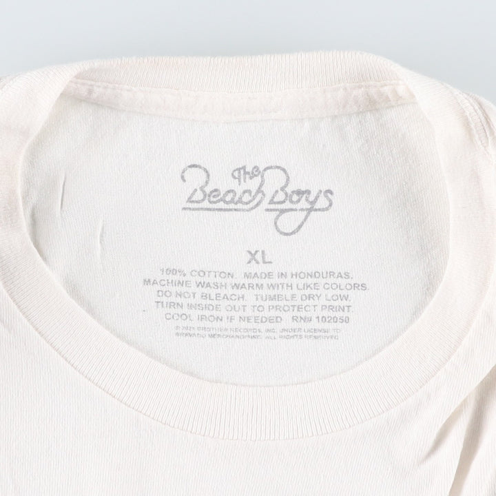 THE BEACH BOYS Band T-shirt, Men's Size XL (approx.) cotton pale white type Vintage Second Hand