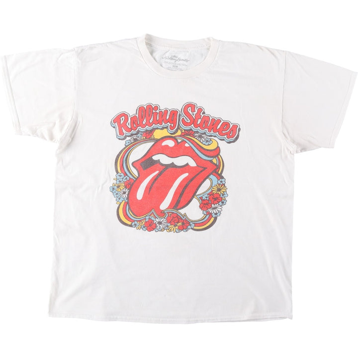 The Rolling Stones Band T-shirt, Men's M size cotton white type Vintage Second Hand