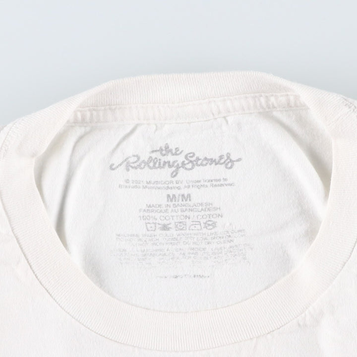 The Rolling Stones Band T-shirt, Men's M size cotton white type Vintage Second Hand