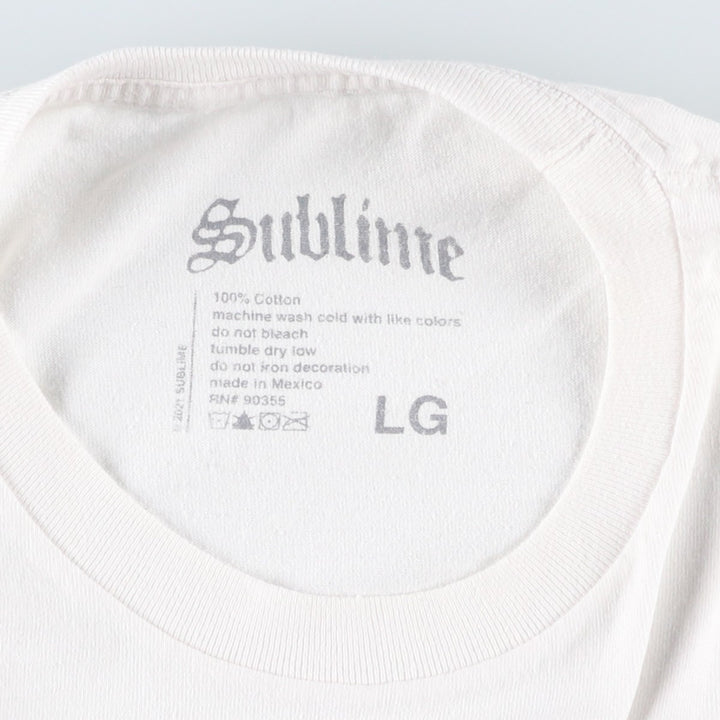SUBLIME Band T-shirt, Men's L size cotton white type Vintage Second Hand