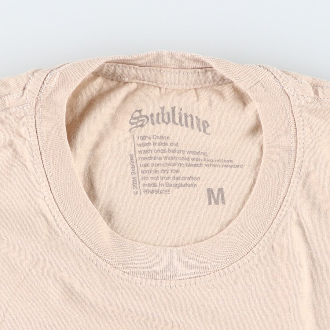 SUBLIME Band T-shirt, Men's M size cotton Beige type Vintage Second Hand