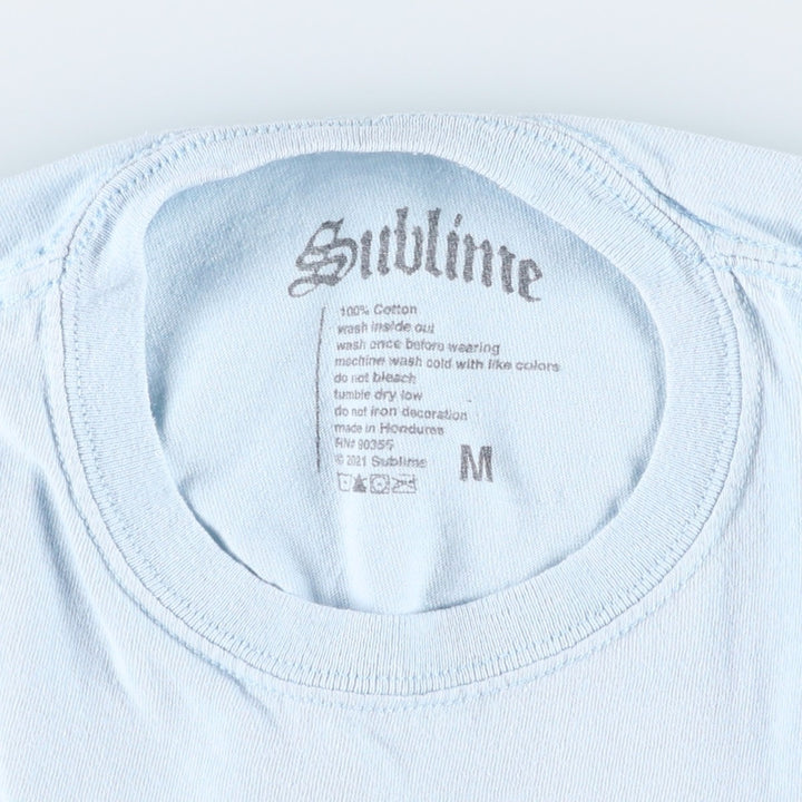SUBLIME Band T-shirt, Men's M size cotton Blue type light blue Vintage Second Hand