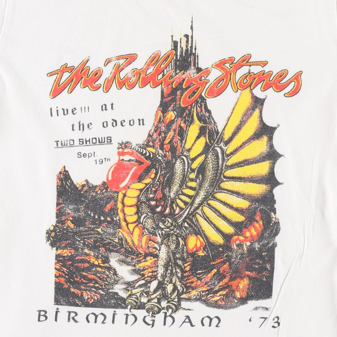 THE ROLLING STONES band T-shirt, women's size S cotton white type Vintage Second Hand
