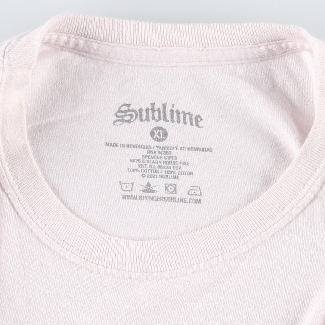 SUBLIME Band T-shirt, Men's XL size cotton pink type Vintage Second Hand