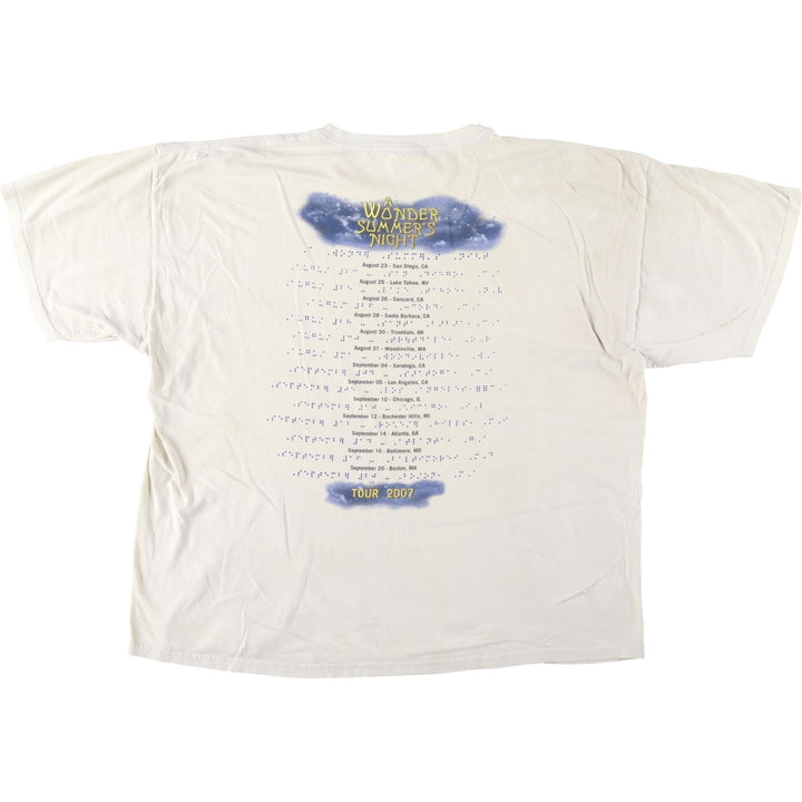 Gildan Stevie Wonder Band T-shirt, Men's XXL equivalent. cotton Khaki type beige Vintage Second Hand