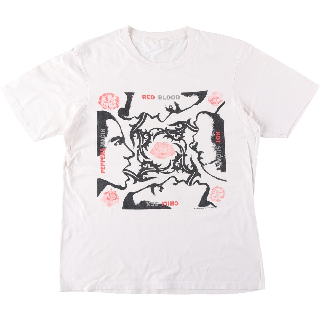 RED HOT CHILI PEPPERS floral band t-shirt (men's size M equivalent) unclear pink type Vintage Second Hand