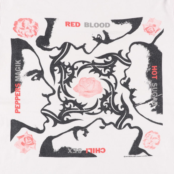 RED HOT CHILI PEPPERS floral band t-shirt (men's size M equivalent) unclear pink type Vintage Second Hand