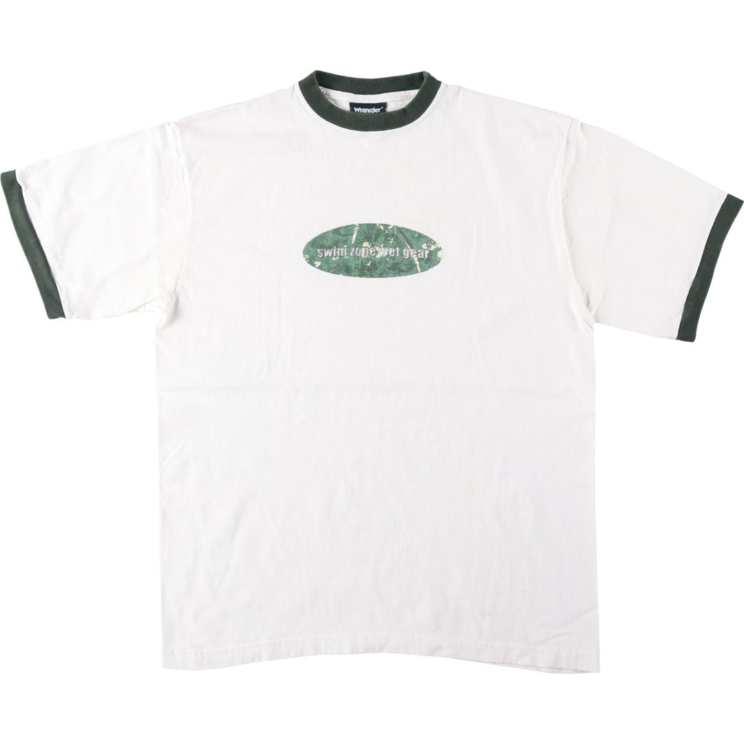 Wrangler SPORT Ringer T-shirt, Men's Size L (approx.) cotton white type Vintage Second Hand