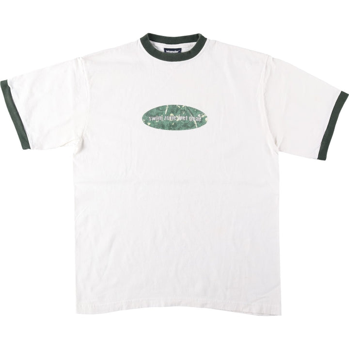 Wrangler SPORT Ringer T-shirt, Men's Size L (approx.) cotton white type Vintage Second Hand