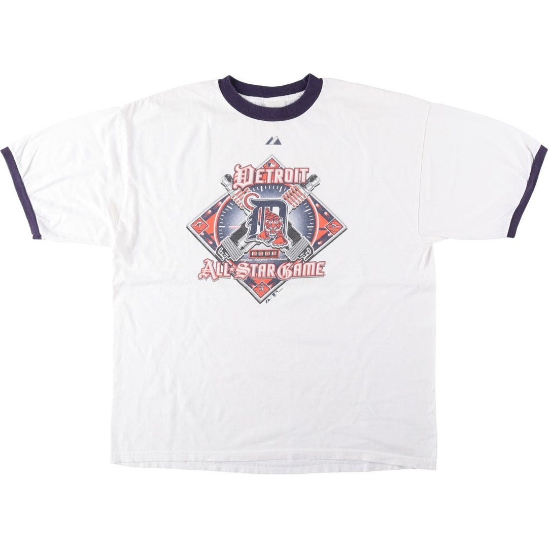 2000'S Majestic MLB Detroit Tigers Ringer T-Shirt, Men's Size XL (approx.) unclear pale white type Vintage Second Hand