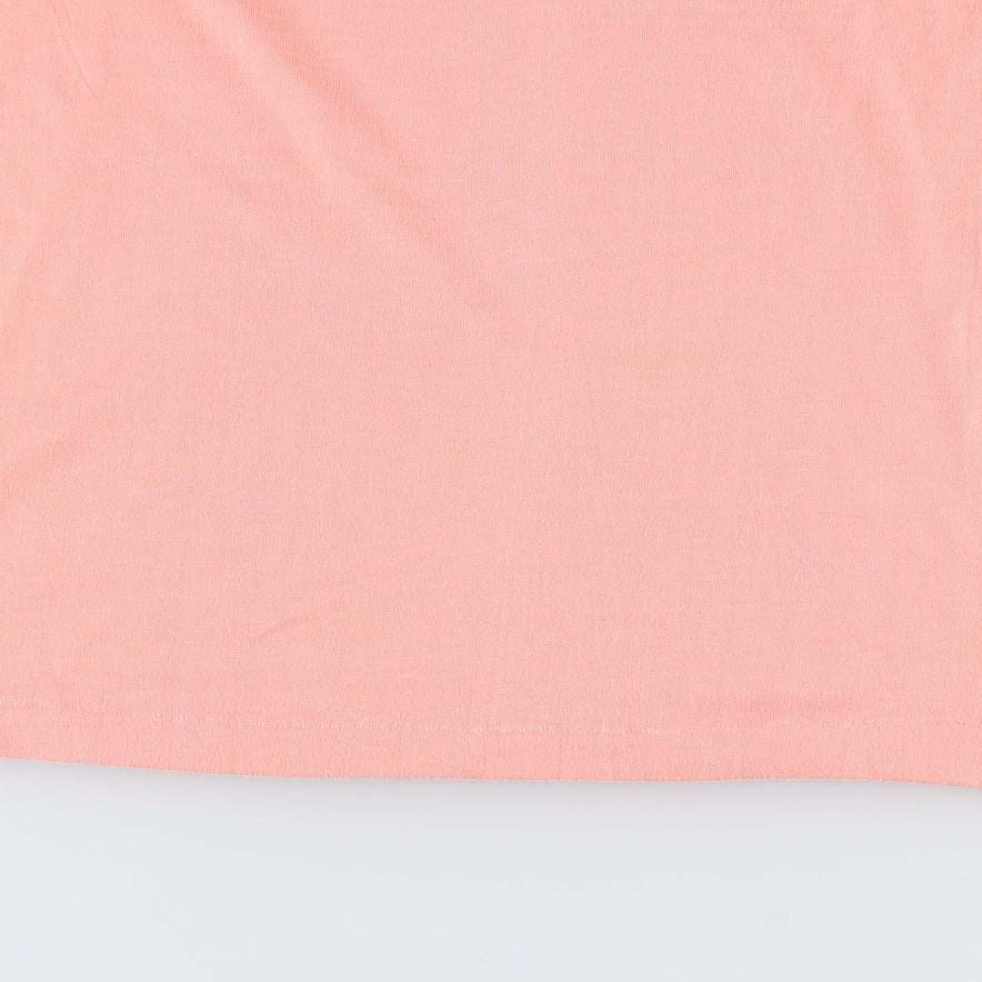 80'S sportswear ringer t-shirt, men's size L equivalent, vintage. polyester coral Vintage Second Hand