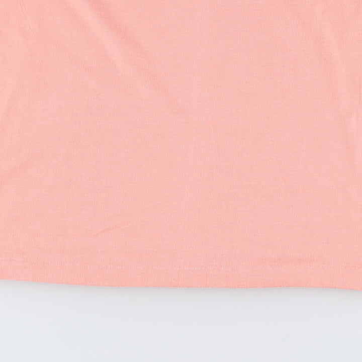 80'S sportswear ringer t-shirt, men's size L equivalent, vintage. polyester coral Vintage Second Hand