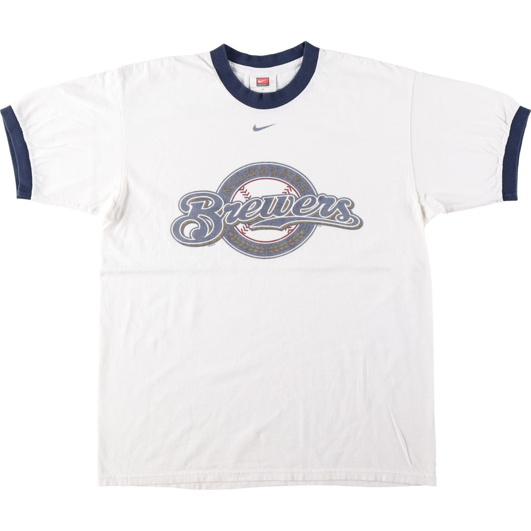 2000'S Nike Team MLB Milwaukee Brewers Ringer T-Shirt, Men's Size M (approx.) cotton white type Vintage Second Hand