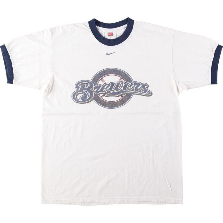 2000'S Nike Team MLB Milwaukee Brewers Ringer T-Shirt, Men's Size M (approx.) cotton white type Vintage Second Hand