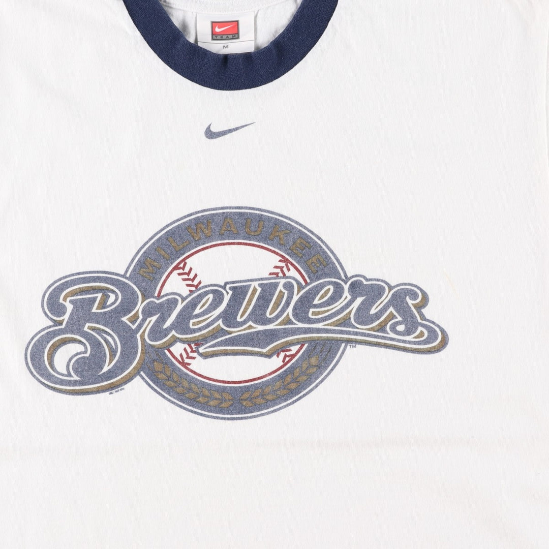 2000'S Nike Team MLB Milwaukee Brewers Ringer T-Shirt, Men's Size M (approx.) cotton white type Vintage Second Hand