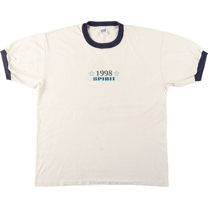 90'S Anvil Ringer T-shirt, Made in USA, Men's XL, Vintage cotton white type Vintage Second Hand