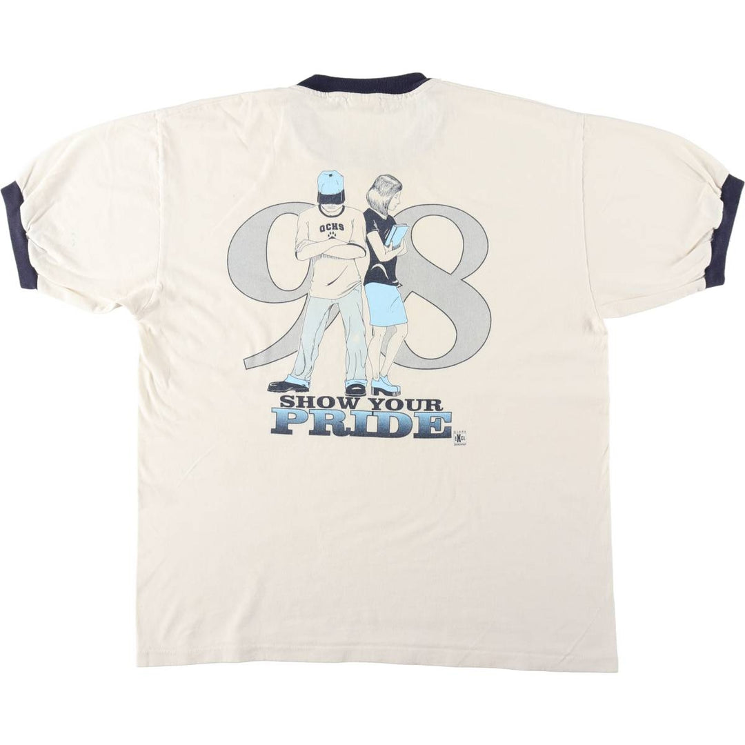 90'S Anvil Ringer T-shirt, Made in USA, Men's XL, Vintage cotton white type Vintage Second Hand