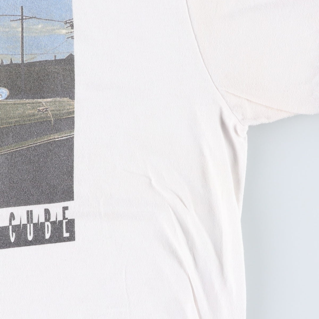 ICE CUBE Wrap Ringer T-Shirt, Men's Size XL (approx.) cotton white type Vintage Second Hand