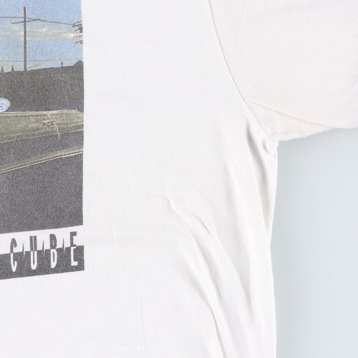 ICE CUBE Wrap Ringer T-Shirt, Men's Size XL (approx.) cotton white type Vintage Second Hand
