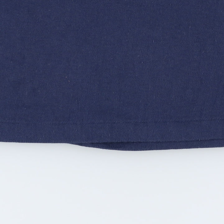 80'S Printwear College Triple Print Ringer T-Shirt, Made in Canada, Men's Size L (approx.), Vintage cotton navy blue type Vintage Second Hand