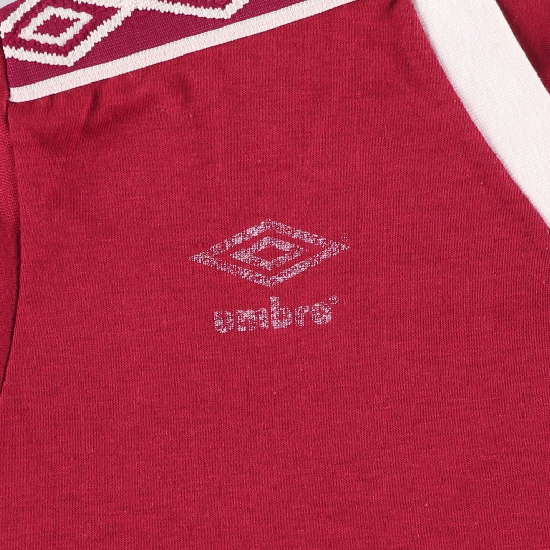 90'S Umbro V-neck Ringer T-shirt, Men's Size M (approx.), Vintage polyester burgundy type Vintage Second Hand
