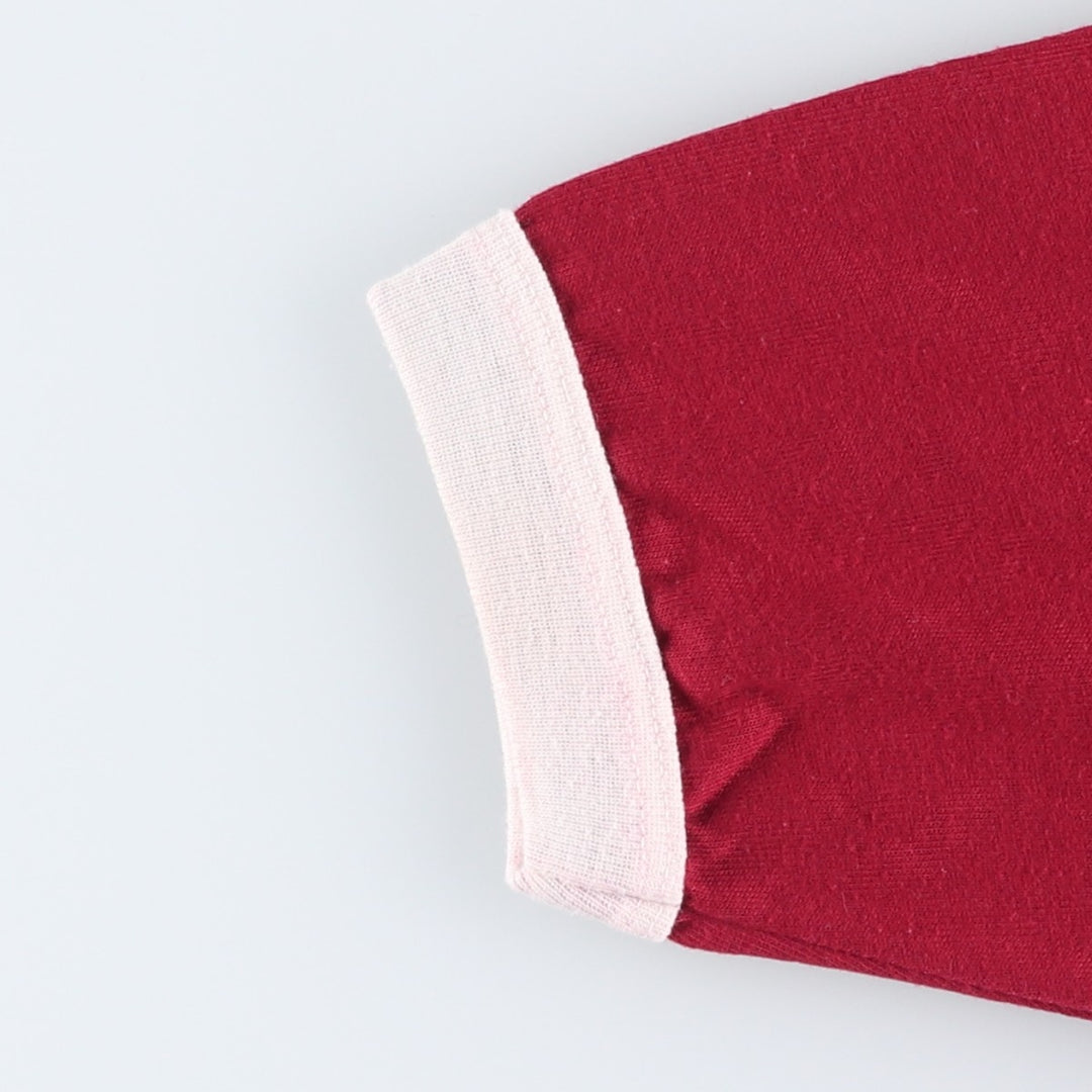 90'S Umbro V-neck Ringer T-shirt, Men's Size M (approx.), Vintage polyester burgundy type Vintage Second Hand