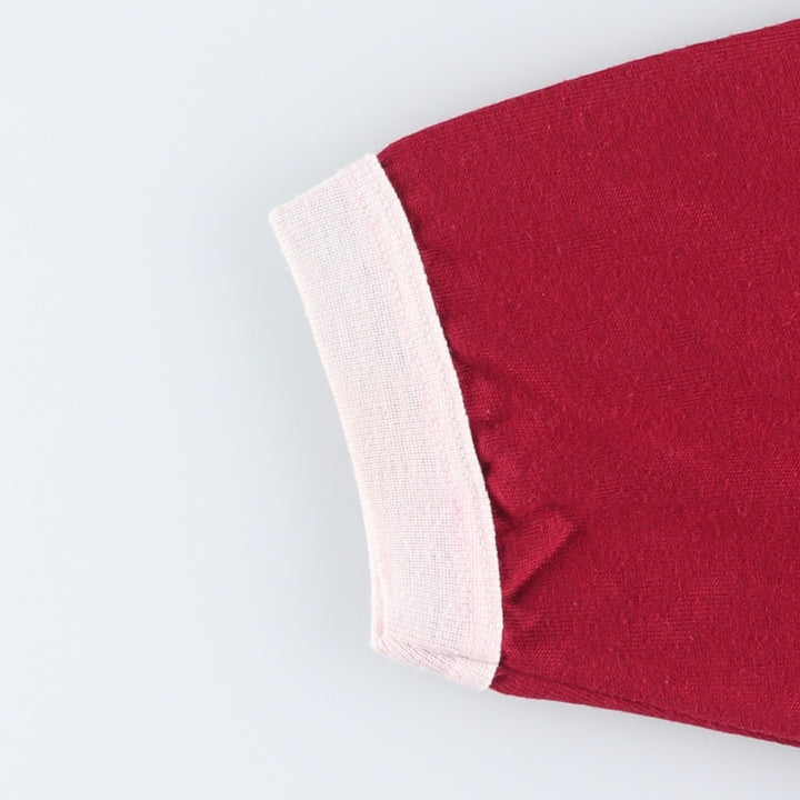 90'S Umbro V-neck Ringer T-shirt, Men's Size M (approx.), Vintage polyester burgundy type Vintage Second Hand