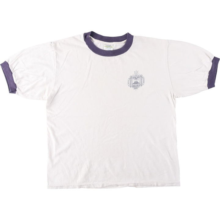 90'S Midshipmen Store USNA Naval Academy College Ringer T-Shirt, Made in USA, Men's Size M (approx.), Vintage cotton white type Vintage Second Hand