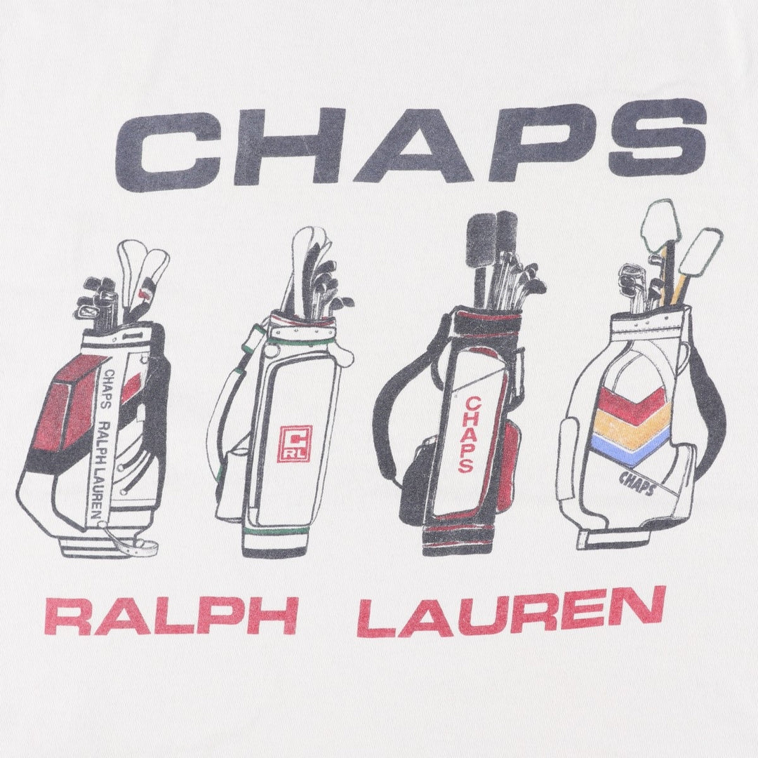 90'S Ralph Lauren CHAPS Ringer T-Shirt, Made in USA, Men's Size L (approx.), Vintage cotton white type Vintage Second Hand