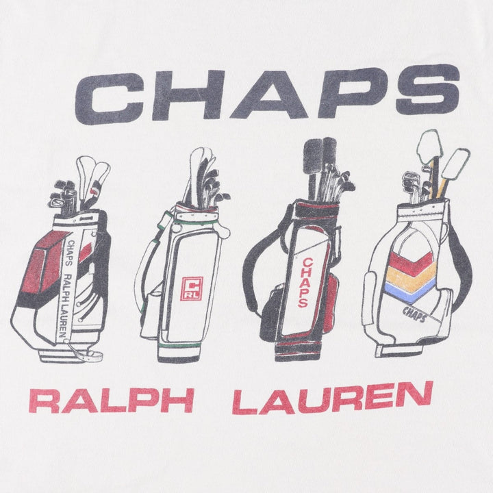 90'S Ralph Lauren CHAPS Ringer T-Shirt, Made in USA, Men's Size L (approx.), Vintage cotton white type Vintage Second Hand