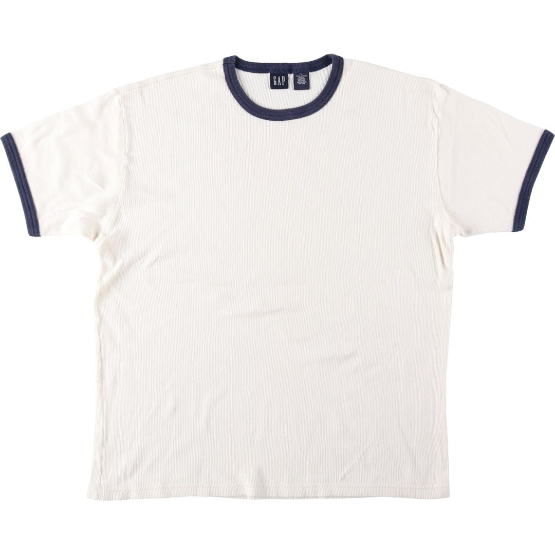 90'S GAP Old GAP Rib-Knit Ringer T-Shirt, Men's Size L (Equivalent), Vintage cotton unbleached Vintage Second Hand