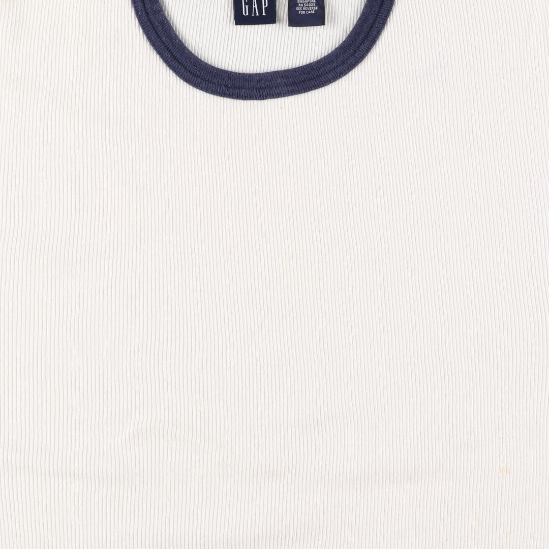 90'S GAP Old GAP Rib-Knit Ringer T-Shirt, Men's Size L (Equivalent), Vintage cotton unbleached Vintage Second Hand