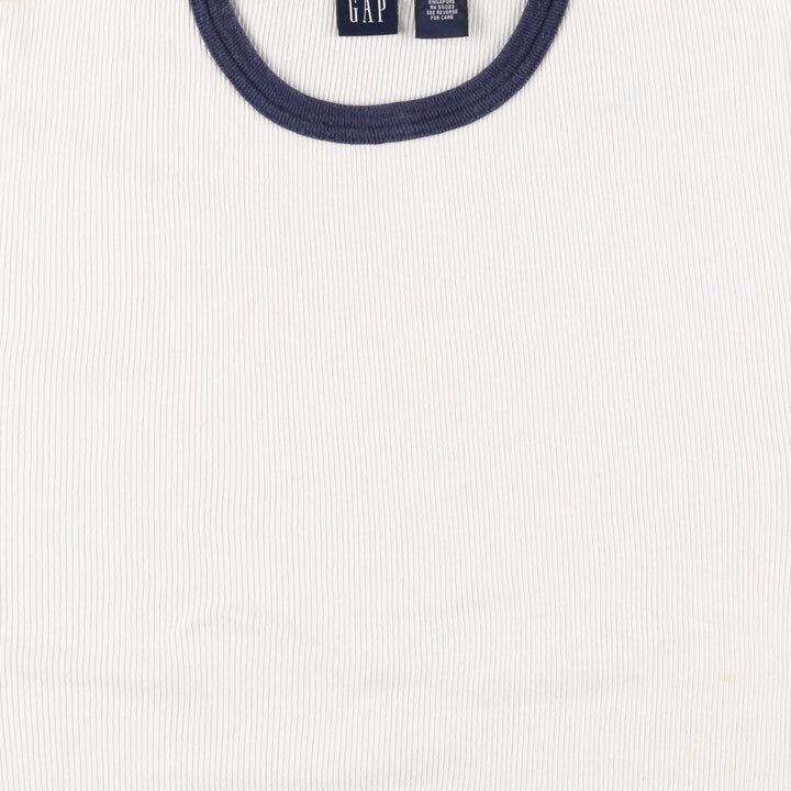 90'S GAP Old GAP Rib-Knit Ringer T-Shirt, Men's Size L (Equivalent), Vintage cotton unbleached Vintage Second Hand