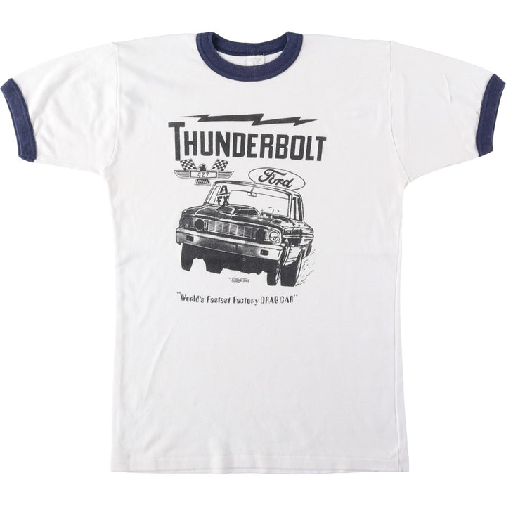 Vintage 90'S Ford Advertising Ringer T-Shirt (Men's Size L) polyester white type Vintage Second Hand