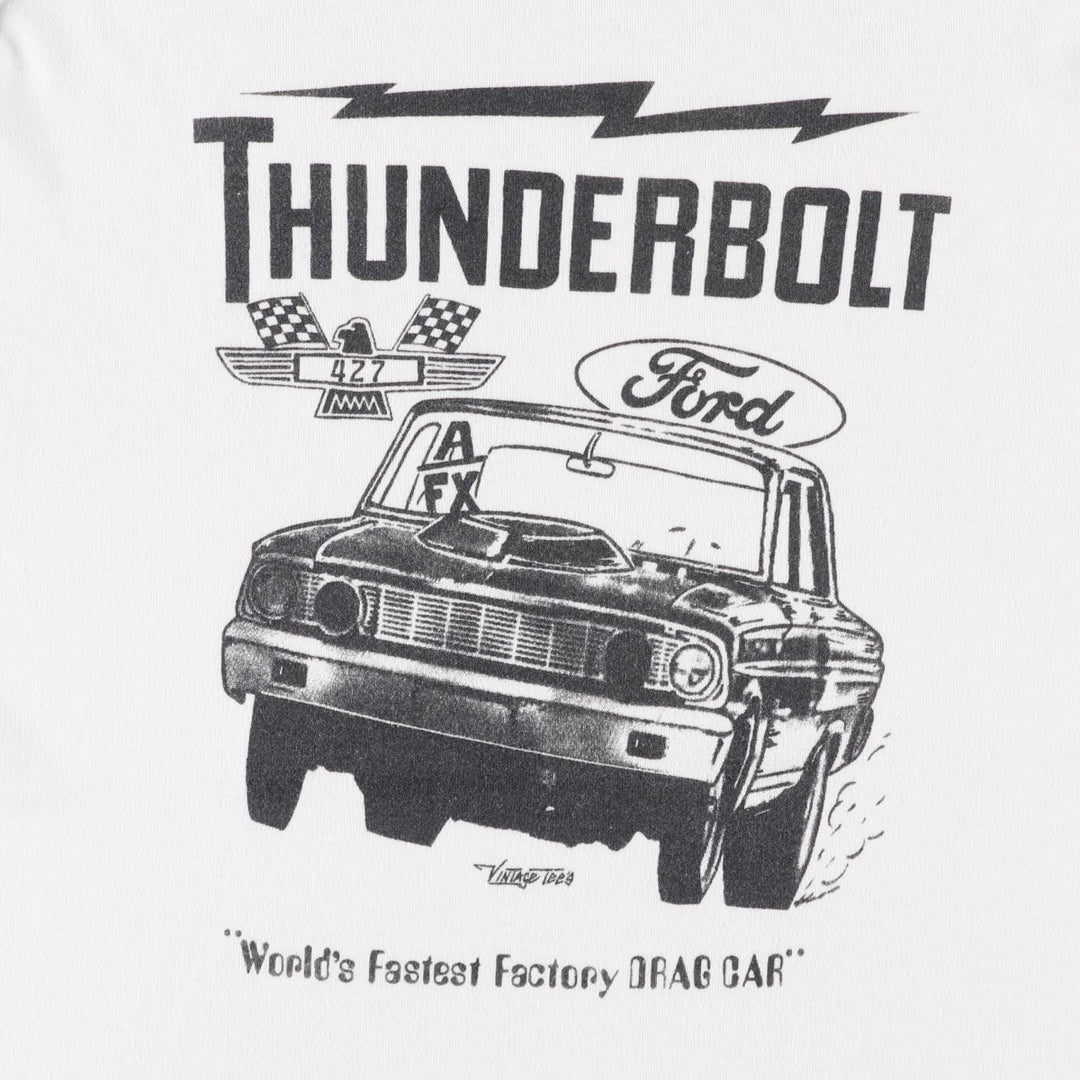 Vintage 90'S Ford Advertising Ringer T-Shirt (Men's Size L) polyester white type Vintage Second Hand