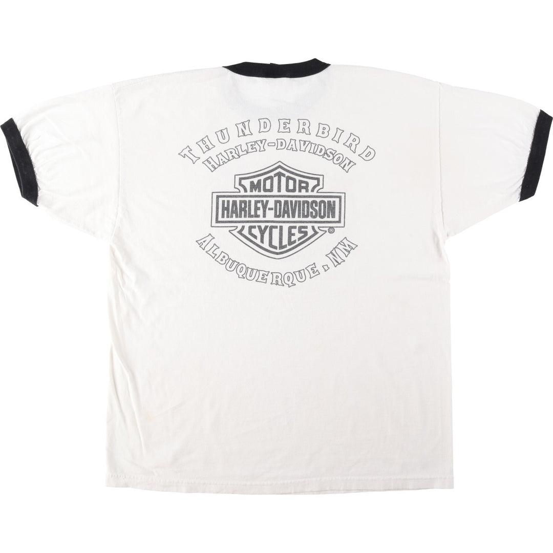 2000'S Harley-Davidson Back Logo Ringer T-Shirt, Men's Size XL (approx.) unclear white type Vintage Second Hand