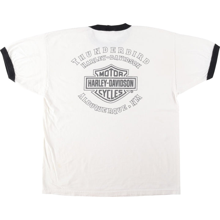 2000'S Harley-Davidson Back Logo Ringer T-Shirt, Men's Size XL (approx.) unclear white type Vintage Second Hand