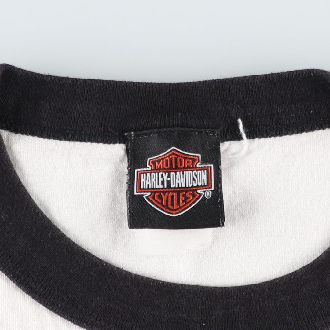 2000'S Harley-Davidson Back Logo Ringer T-Shirt, Men's Size XL (approx.) unclear white type Vintage Second Hand