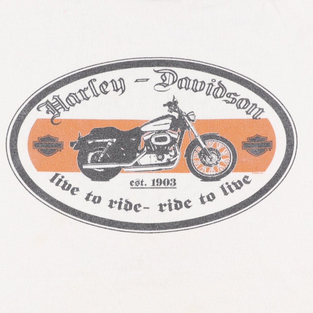 2000'S Harley-Davidson Back Logo Ringer T-Shirt, Men's Size XL (approx.) unclear white type Vintage Second Hand