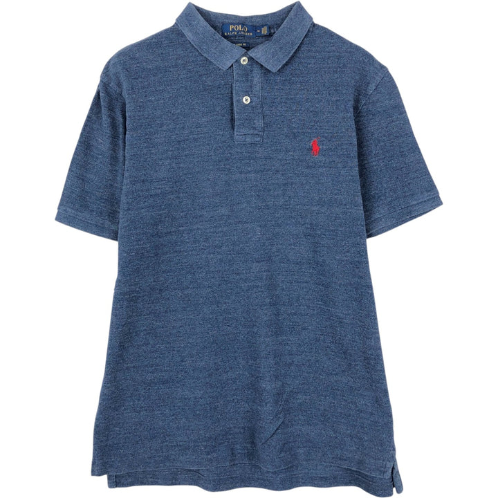 Ralph Lauren POLO RALPH LAUREN CLASSIC FIT short sleeve polo shirt, men's size M cotton navy blue type Vintage Second Hand